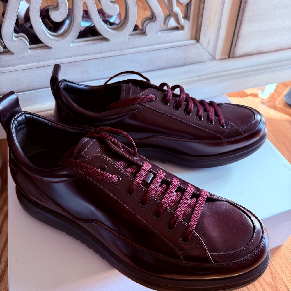 Giorgio Armani Men's Leather Sneakers casual shoes 10.5